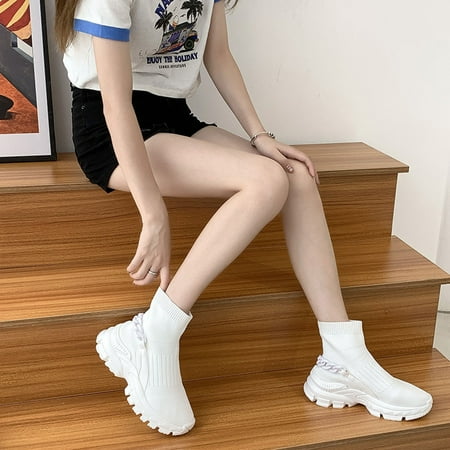 Clearance Sales Online Deals Stretch Stocking Boots Women Flying Woven Thick-soled Knitted Breathable Sports British Style Chain Casual Short Boots
Clearance Sales Online Deals Stretch Stocking Boots Women Flying Woven Thick-soled Knitted Breathable Sports British Style Chain Casual Short Boots