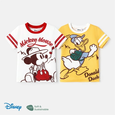 PatPat Disney Toddler Boy Character & Letter Print Naia™ Short-sleeve Tee