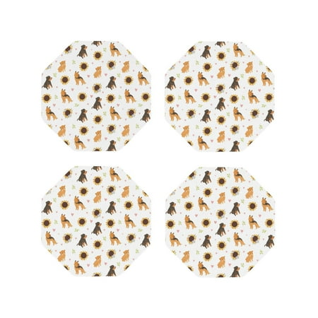 Coasters Set of 4 - sunflower Dog heart Drink Coasters for Tabletop Protection Leather Coasters for Living Room Decor and Housewarming Gift Octagon
Coasters Set of 4 - sunflower Dog heart Drink Coasters for Tabletop Protection Leather Coasters for Living Room Decor and Housewarming Gift Octagon