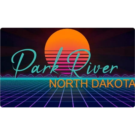 Park River North Dakota 4 X 2.25-Inch Fridge Magnet Retro Neon Design