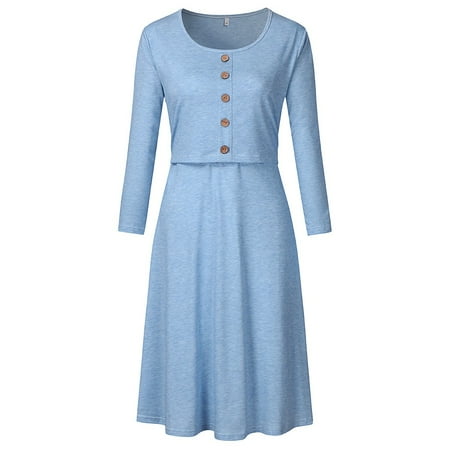 Yinguo Women Maternity Casual Long Sleeve Button Nursing Dress For Breastfeeding XL
Yinguo Women Maternity Casual Long Sleeve Button Nursing Dress For Breastfeeding XL