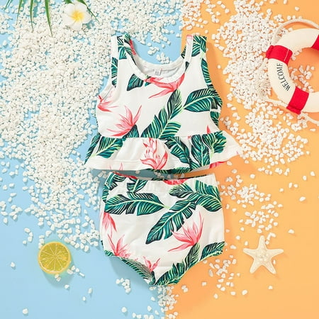 QWANG Baby Girl Bikini Striped Beach Swimsuit Ruffles Bathing Suit Adjustable Swimwear 2 Pcs Set Green
QWANG Baby Girl Bikini Striped Beach Swimsuit Ruffles Bathing Suit Adjustable Swimwear 2 Pcs Set Green