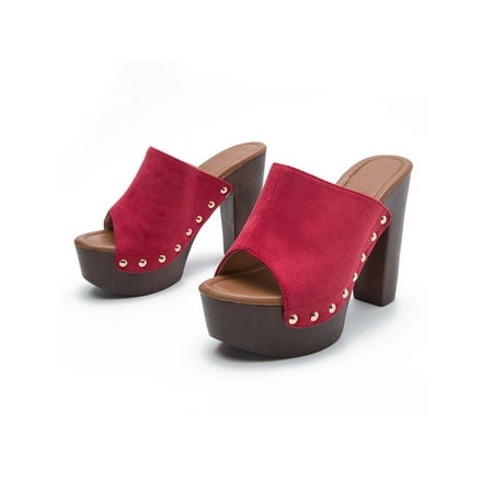 Daeful Ladies Casual Open Toe Heels Shoes Walking Comfort Sandal Womens Work Fashion Block Heel Slides Sandals Red 8.5
Daeful Ladies Casual Open Toe Heels Shoes Walking Comfort Sandal Womens Work Fashion Block Heel Slides Sandals Red 8.5
