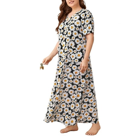 Casual All Over Print V neck Sleepshirts Multicolor Short Sleeve Plus Size Nightgowns & Sleepshirts
Casual All Over Print V neck Sleepshirts Multicolor Short Sleeve Plus Size Nightgowns & Sleepshirts