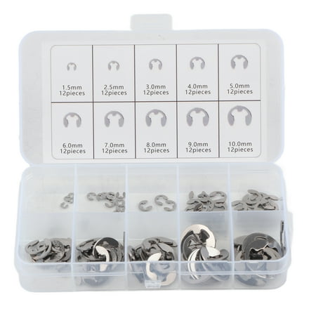 120Pcs E Clip Washer Kit Stainless Steel Open Retaining Lock Ring Shaft Circlip M1.5-M10
120Pcs E Clip Washer Kit Stainless Steel Open Retaining Lock Ring Shaft Circlip M1.5-M10