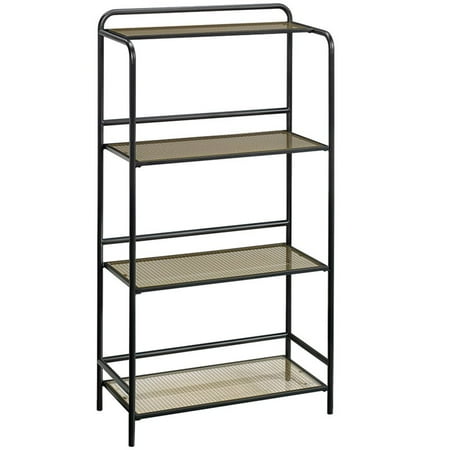 Sauder Boulevard Cafe Open Glass Shelving Unit Black Finish