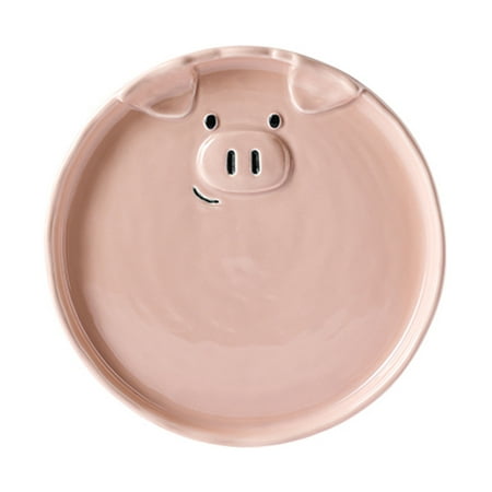 Qeeadeea Ceramic Soup Plate. Stackable Pasta Plate 19cm Deep Salad Plate Microwave And Oven Safe.-pig-19cm×19cm