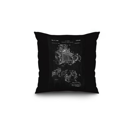 Blackboard Patent - Camera Accessory - Lantern Press Artwork (18x18 Spun Polyester Pillow, Custom Border)