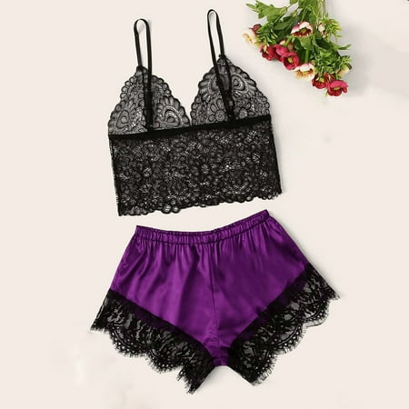 Xysaqa Women s Lingerie 2Pcs Floral Lace Cami Top with Shorts Sleepwear Pajama Set M-XXL
Xysaqa Women s Lingerie 2Pcs Floral Lace Cami Top with Shorts Sleepwear Pajama Set M-XXL