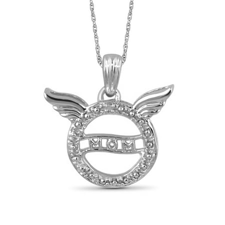 JewelersClub White Diamond Accent Sterling Silver Mom Pendant