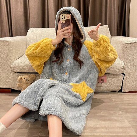 PIKADINGNIS FUNISHI Womens pajamas Sexy Sleepwear пижама женская Plush Nightdress Plus Size Coral Fleece Hooded Loose Version Nightgown
PIKADINGNIS FUNISHI Womens pajamas Sexy Sleepwear пижама женская Plush Nightdress Plus Size Coral Fleece Hooded Loose Version Nightgown