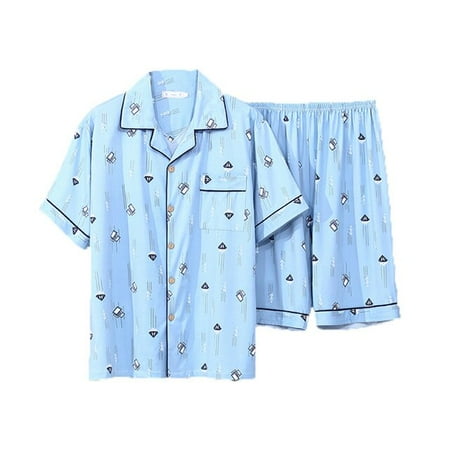 PIKADINGNIS Plus Szie Mens Pajama Set Summer Comfortable Men Sleepwear Short Sleeve Cotton Pajamas Men Elastic Waist Pant Leisure Outwear
PIKADINGNIS Plus Szie Mens Pajama Set Summer Comfortable Men Sleepwear Short Sleeve Cotton Pajamas Men Elastic Waist Pant Leisure Outwear