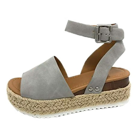 new home gifts for home Women Summer Fashion Sandals Buckle Strap Wedges Retro Peep Toe Sandals PU Grey
new home gifts for home Women Summer Fashion Sandals Buckle Strap Wedges Retro Peep Toe Sandals PU Grey