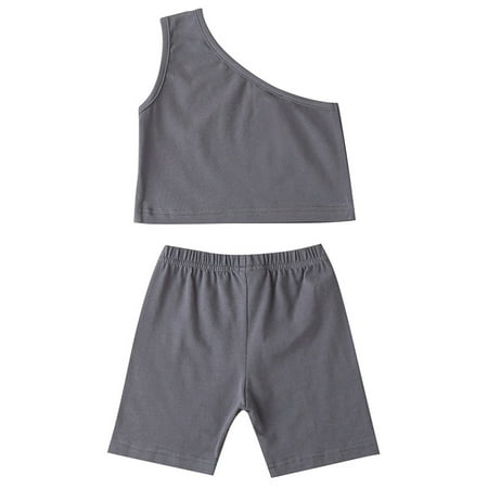 Sunisery 2PCS Infant Kids Baby Girls Solid Color Cotton One Shoulder Tops Shorts Set Gray 3-4 Years
Sunisery 2PCS Infant Kids Baby Girls Solid Color Cotton One Shoulder Tops Shorts Set Gray 3-4 Years