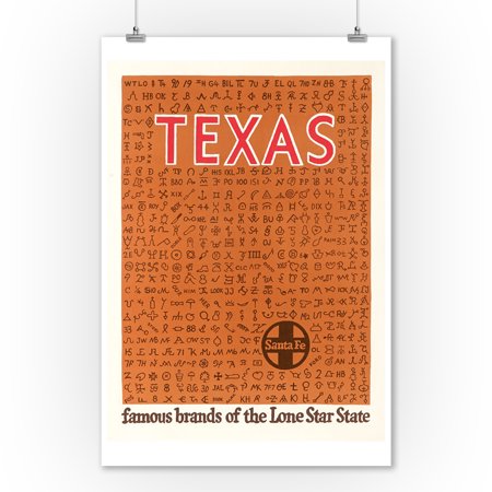 Santa Fe - Texas Vintage Poster c. 1949 (9x12 Art Print, Wall Decor Travel Poster)