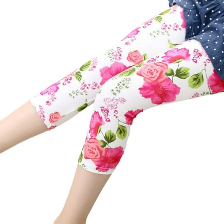 Little Girls Yoga Leggings Floral Print Toddler Cropped Capri Leggings Soft High Waist Kids Summer 3/4 Pants
Little Girls Yoga Leggings Floral Print Toddler Cropped Capri Leggings Soft High Waist Kids Summer 3/4 Pants