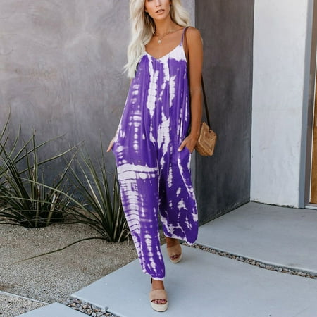 CQCYD Jumpsuits for Women Women s Sleeveless Spaghetti Strap Jumpsuits Stretchy Wide Leg Rompers with Two Pockets Summer Printed Cold Shoulder Jumpsuit Purple 2XL #1
CQCYD Jumpsuits for Women Women s Sleeveless Spaghetti Strap Jumpsuits Stretchy Wide Leg Rompers with Two Pockets Summer Printed Cold Shoulder Jumpsuit Purple 2XL #1
