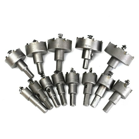 13Pcs Carbide Tip TCT Drill Bit Hole Set Stainless Steel Metal Alloy 16-53mm