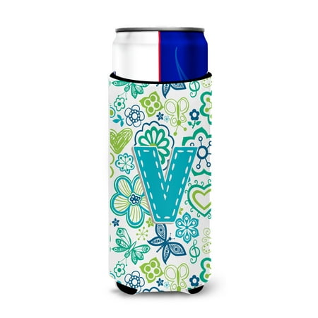 Caroline s Treasures CJ2006-VMUK Letter V Flowers and Butterflies Teal Blue Ultra Hugger for slim cans Slim Can multicolor
Caroline s Treasures CJ2006-VMUK Letter V Flowers and Butterflies Teal Blue Ultra Hugger for slim cans Slim Can multicolor