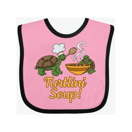 Inktastic Turtlini Soup with Cute Turtle Chefs Gift Baby Boy or Baby Girl Bib