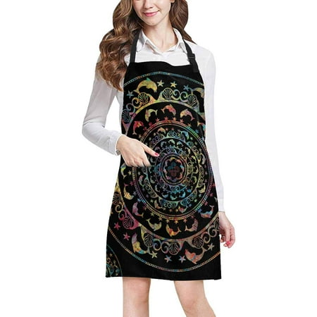 ASHLEIGH Circular Stencil Mandala Ornament Dolphin Stars and Shell Home Kitchen Apron for Women Men with Pockets Unisex Adjustable Bib Apron for Cooking Baking Gardening
ASHLEIGH Circular Stencil Mandala Ornament Dolphin Stars and Shell Home Kitchen Apron for Women Men with Pockets Unisex Adjustable Bib Apron for Cooking Baking Gardening