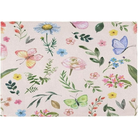 Hyjoy Placemats Set of 6 Butterfly and Floral Heat-Resistant Non-Slip Double Sided Washable Kitchen Dining Table Mats for Kitchen Table Decoration 12 x 18 Inch
Hyjoy Placemats Set of 6 Butterfly and Floral Heat-Resistant Non-Slip Double Sided Washable Kitchen Dining Table Mats for Kitchen Table Decoration 12 x 18 Inch