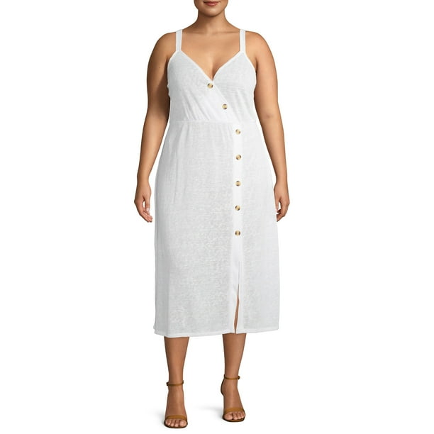 Time and Tru Womens Plus Size Sweater Knit Swimsuit Cover Up