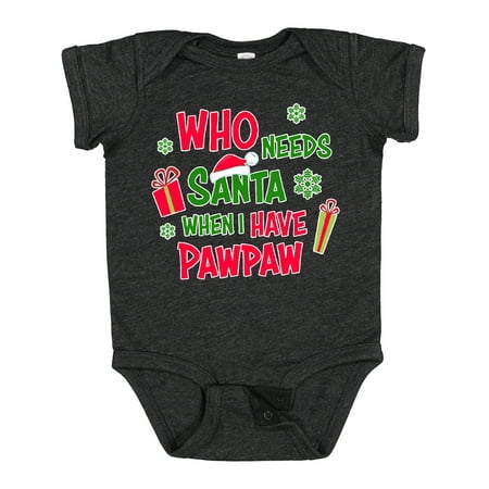 Inktastic Who Needs Santa when I Have Pawpaw Gift Baby Boy or Baby Girl Bodysuit