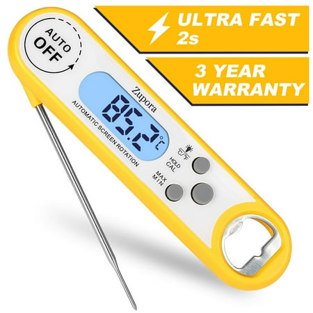 

Digital Meat Thermometer Instant Read Waterproof with Backlight & Calibration Bottle Opener Best for Kitchen Food BBQ Grill Deep Fry Baking Candy Indoor Outdoor Cooking