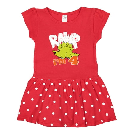 Inktastic RAWR I m 4! Baby Stegosaurus Gift Toddler Girl Dress 
Inktastic RAWR I m 4! Baby Stegosaurus Gift Toddler Girl Dress