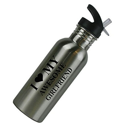 I Love MY Awesome Girlfriend Stainless Steel Silver 20 Oz (600mL) Water Bottle with Sport Top Straw
I Love MY Awesome Girlfriend Stainless Steel Silver 20 Oz (600mL) Water Bottle with Sport Top Straw