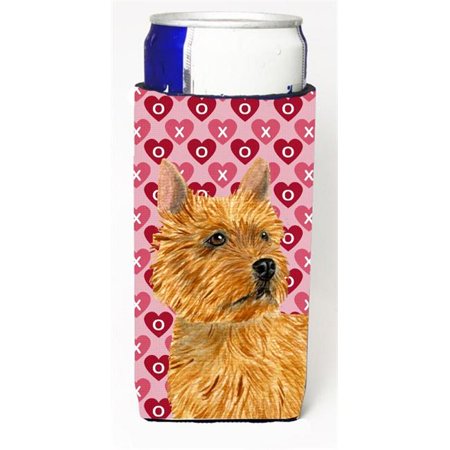 Norwich Terrier Hearts Love And Valentines Day Portrait Michelob Ultra bottle sleeves For Slim Cans - 12 oz.