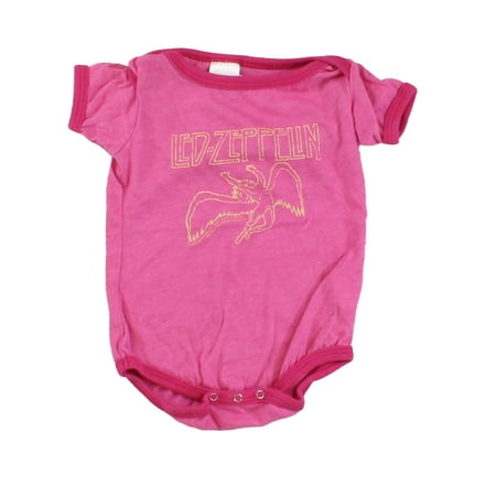 Pre-owned ITA. Girls Pink | Led Zeppelin Onesie size: 6-12 Months