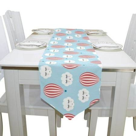 POPCreation Smiling Sleeping Clouds and Hot Air Balloons Dining Table Runner 13x90 Inches Blue Home Table Top Decoration Wedding Party Decor
POPCreation Smiling Sleeping Clouds and Hot Air Balloons Dining Table Runner 13x90 Inches Blue Home Table Top Decoration Wedding Party Decor