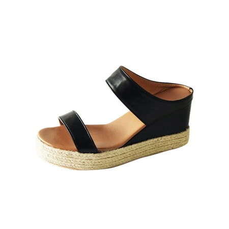 Crocowalk Womens Espadrilles Summer Slippers Open Toe Casual Shoes Ladies Slides Street Fashion Slip On Platform Sandals Black 4.5
Crocowalk Womens Espadrilles Summer Slippers Open Toe Casual Shoes Ladies Slides Street Fashion Slip On Platform Sandals Black 4.5