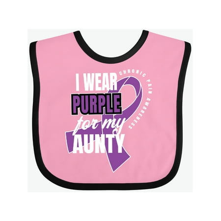 Inktastic Chronic Pain I Wear Purple For My Aunty Gift Baby Boy or Baby Girl Bib