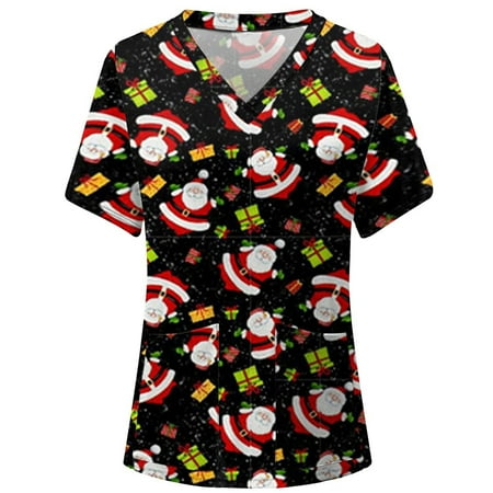 TAIAOJING Women s Scrub Top Christmas Short Sleeve V Neck Snowman Printed Top Nursed Working T Shirts Blouse With Pockets
TAIAOJING Women s Scrub Top Christmas Short Sleeve V Neck Snowman Printed Top Nursed Working T Shirts Blouse With Pockets