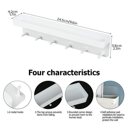 JETHMA 6 Hooks Wall Mount Key Holder Stainless Steel Key Rack Small Wall Storage Shelf Key Rack Organizer Key Hanger Letter Tray Punch-free for Kitchen Bedroom Hallway Office with Install Fittings
JETHMA 6 Hooks Wall Mount Key Holder Stainless Steel Key Rack Small Wall Storage Shelf Key Rack Organizer Key Hanger Letter Tray Punch-free for Kitchen Bedroom Hallway Office with Install Fittings