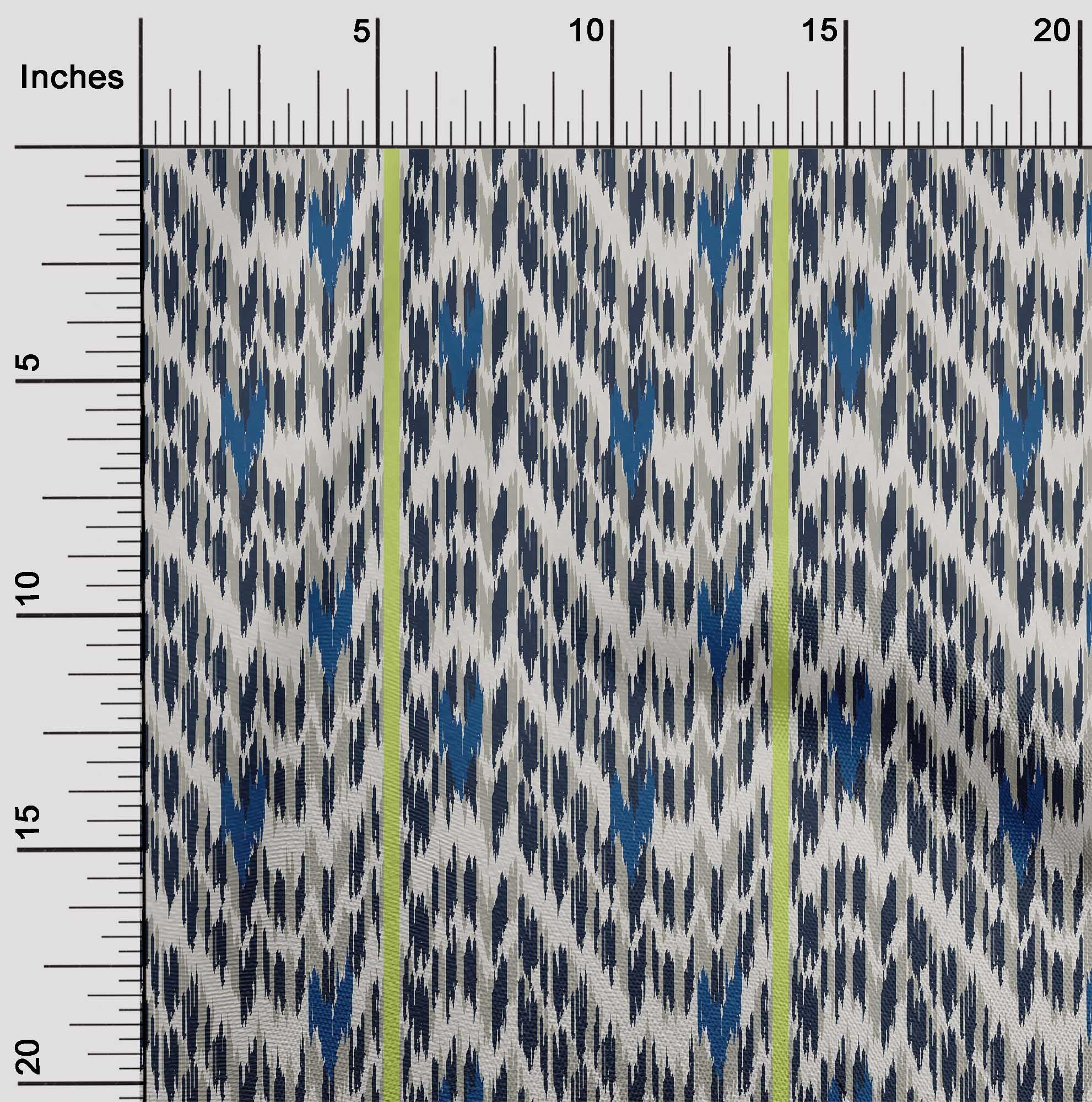 OneOone Silk Tabby Fabric Stripe Chevron Ikat Print Fabric By The