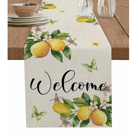 Yellow Lemon Table Runner Rustic Flower Butterfly Farmhouse Beige Tablerunners 14 x 72 Inch Table Decorations Tabletop Scarf for Summer Gathering Holiday Farmhouse Kitchen Dining Decor
Yellow Lemon Table Runner Rustic Flower Butterfly Farmhouse Beige Tablerunners 14 x 72 Inch Table Decorations Tabletop Scarf for Summer Gathering Holiday Farmhouse Kitchen Dining Decor