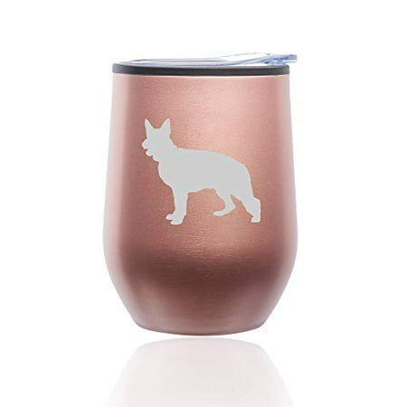 Stemless Wine Tumbler Coffee Travel Mug Glass with Lid German Shepherd (Rose Gold)
Stemless Wine Tumbler Coffee Travel Mug Glass with Lid German Shepherd (Rose Gold)