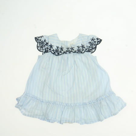 Pre-owned Gap Girls Blue | White Stripes Dress size: 12-18 Months