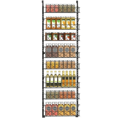 Bextsrack Over The Door Pantry Organizer Rack 8 Tier Adjustable Baskets Closet Organizer Black