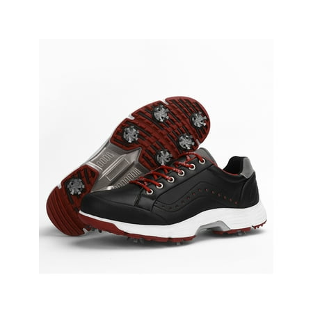 Gomelly Mens Walking Shoes Professional Golf Lace Up Sneakers Casual Training Sports Black US 9