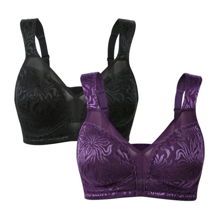 Wingslove Women s Plus Size Full Coverage Minimizer Bra Non Padded Wireless Bra 2 Pack Black+Purple 44C
Wingslove Women s Plus Size Full Coverage Minimizer Bra Non Padded Wireless Bra 2 Pack Black+Purple 44C