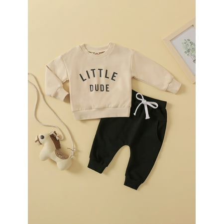 Toddler Baby Boy Little Dude Crewneck Pullover Sweatshirt Pants Fall Winter Clothes Sweatsuit Outfits Set (Beige Little Dude 18-24 Months)
Toddler Baby Boy Little Dude Crewneck Pullover Sweatshirt Pants Fall Winter Clothes Sweatsuit Outfits Set (Beige Little Dude 18-24 Months)