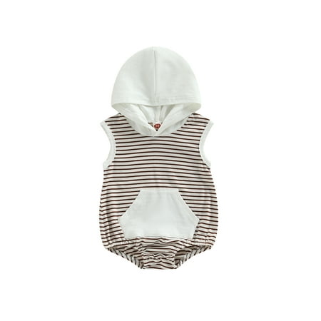 Infant Baby Boys Short Romper Sleeveless Striped Hooded Playsuit With Pocket Summer Playsuit
Infant Baby Boys Short Romper Sleeveless Striped Hooded Playsuit With Pocket Summer Playsuit