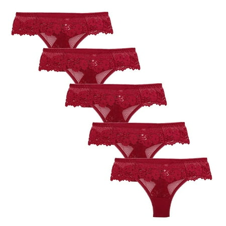 ERTUTUYI Women s Five-piece Comfortable Lace Thong Low Waist Cotton Crotch Underwear
ERTUTUYI Women s Five-piece Comfortable Lace Thong Low Waist Cotton Crotch Underwear