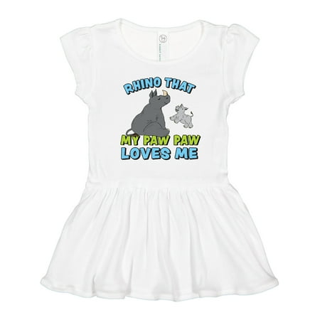 Inktastic Rhino That Paw Paw Loves Me with Cute Rhinos Gift Toddler Girl Dress