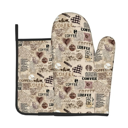 Zeuib Abstract Coffee Print Oven Mitt & Pot Holder Set 2-Pack Kitchen Gloves and Hot Pads for Cooking BBQ Grilling Baking 
Zeuib Abstract Coffee Print Oven Mitt & Pot Holder Set 2-Pack Kitchen Gloves and Hot Pads for Cooking BBQ Grilling Baking